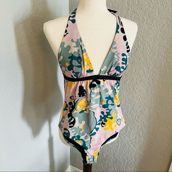 MISSONI Printed Halter One-Piece Swimsuit, Size 42 Euro (8 US) Multi Color,‎ NWT - Picture 5 of 15